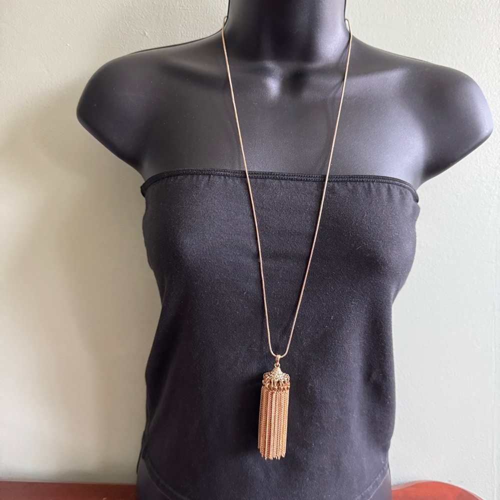 Necklace Tassel Pendant Goldtone